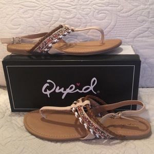 New Qupid beaded rope sandals size 10